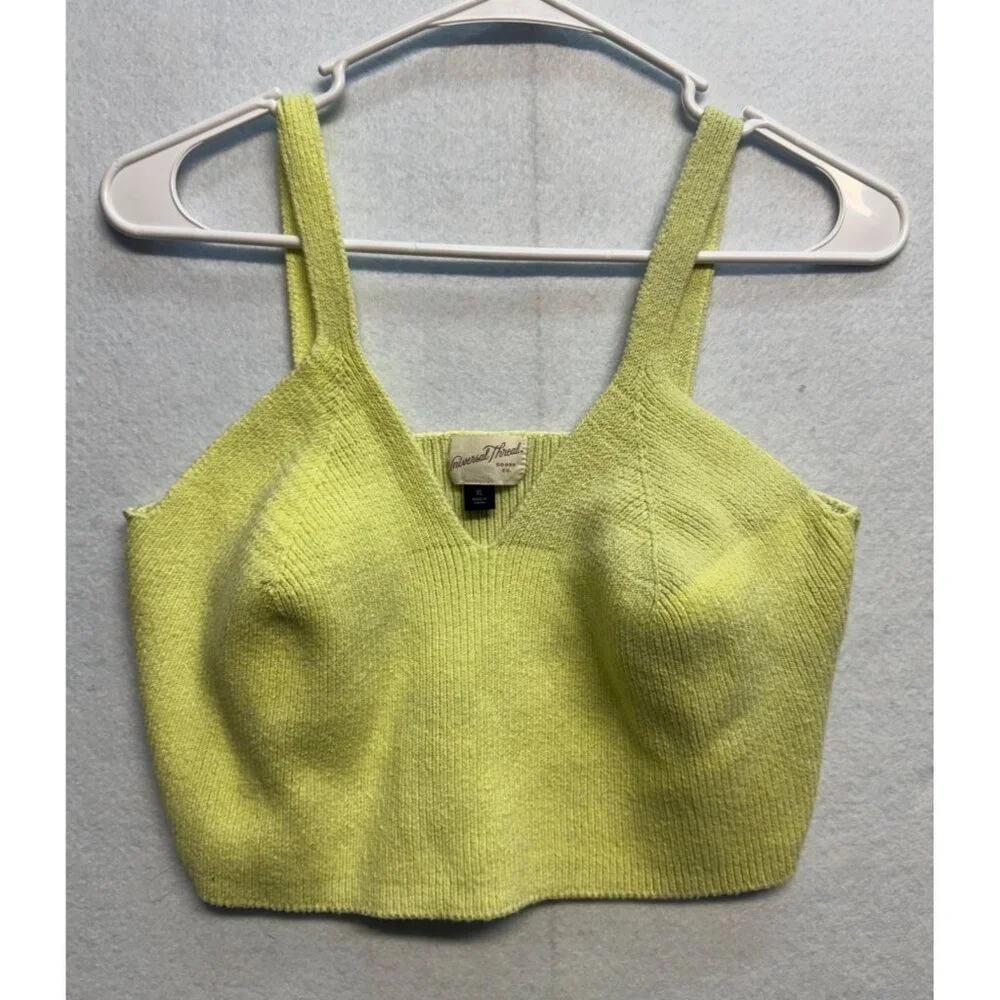 Universal Thread XL Lime Green Knit Crop Top - Picture 1 of 6